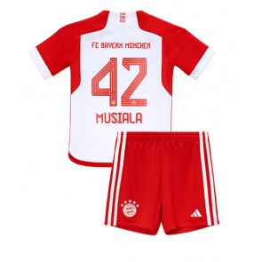 Bayern Munich Jamal Musiala #42 Replica Home Stadium Kit for Kids 2023-24 Short Sleeve (+ pants)